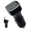 Dual Port Car Charger W/ Flip Top & LED Light